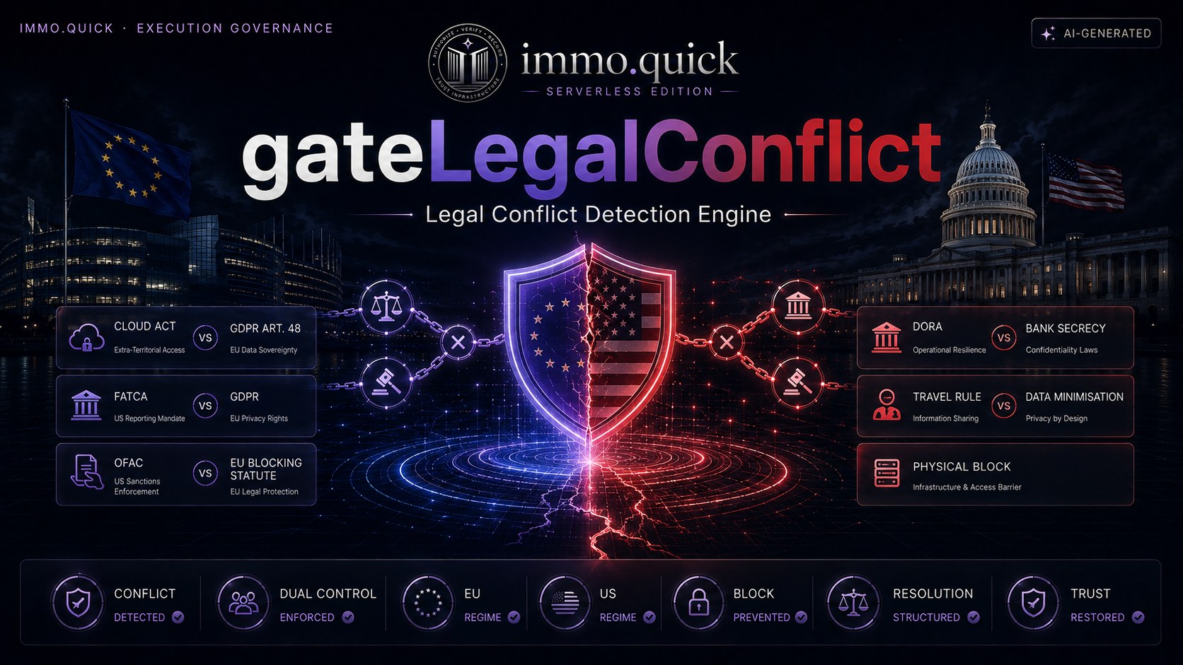 gateLegalConflict — When law contradicts itself, the machine blocks.