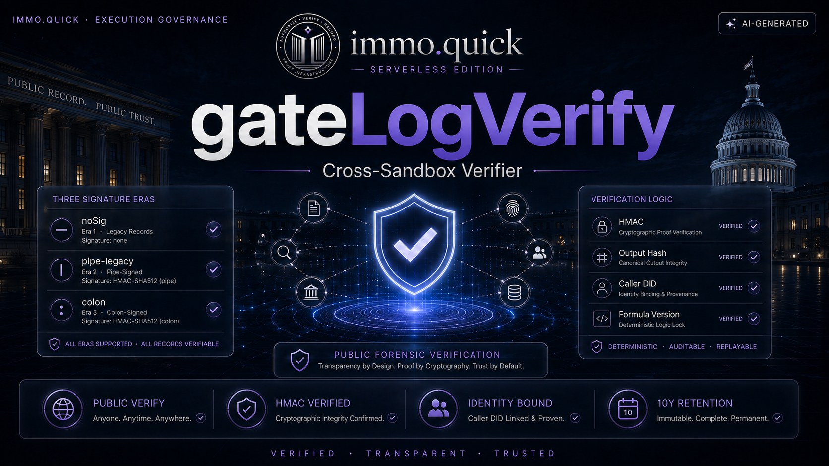 gateLogVerify — Publicly verifiable, without asking us.