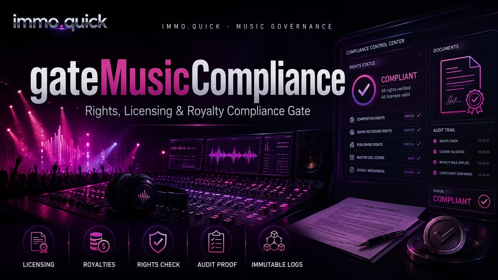 Institutional music-rights and digital-platform governance visual