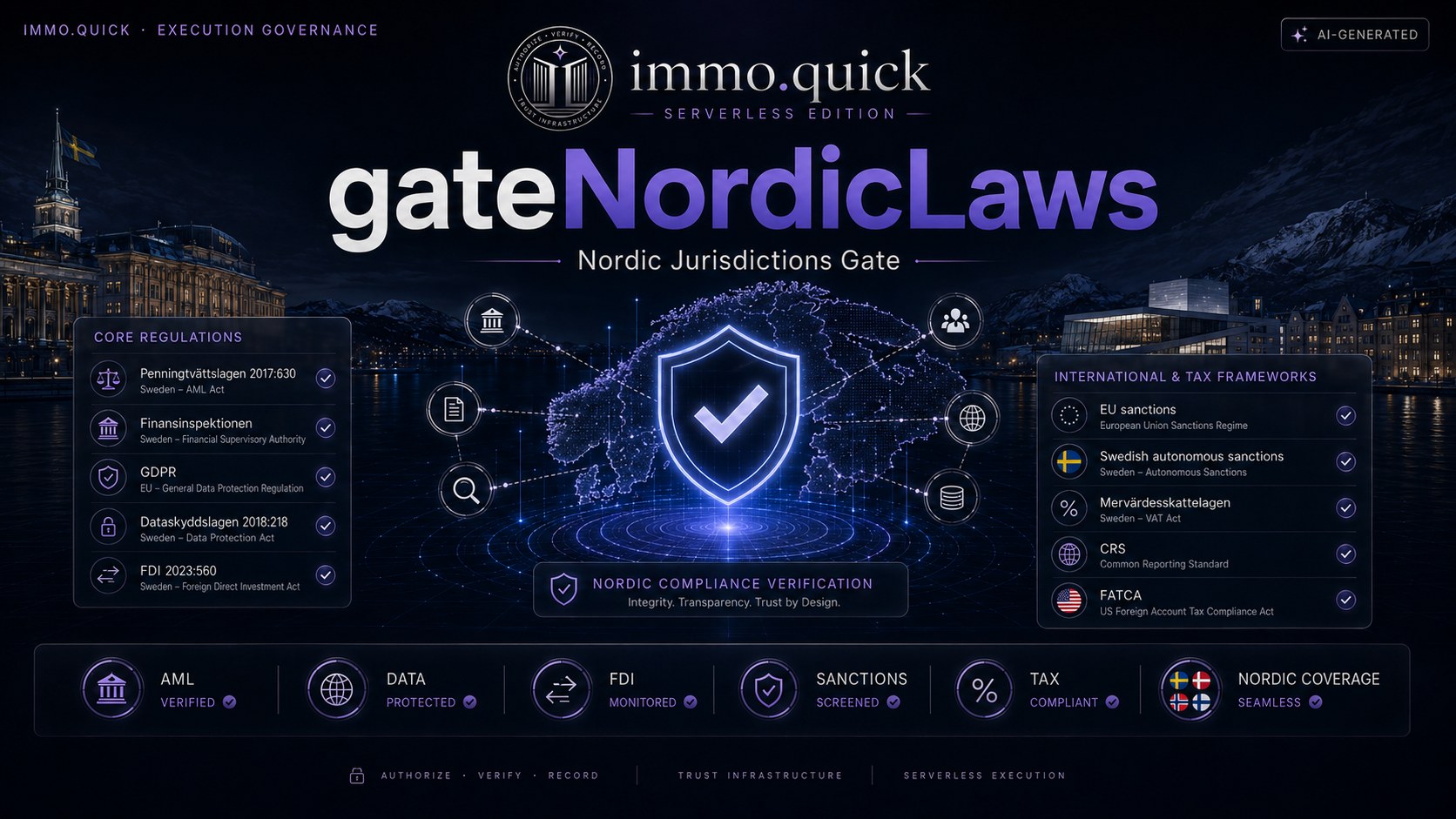 gateNordicLaws — Seven categories, one Nordic state per run.