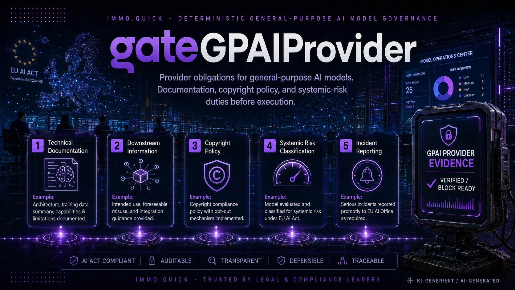 gateGPAIProvider — General-purpose AI model provider obligations.
